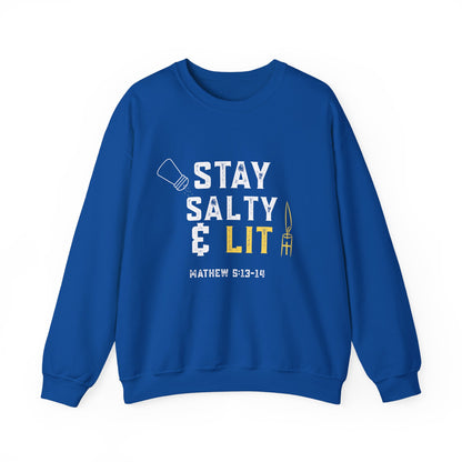 “Stay Salty & Lit” Crewneck Sweatshirt – Modern Religious Apparel