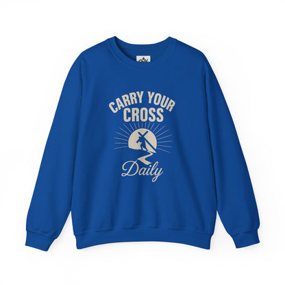 "Carry Your Cross Daily" - Christian Sweatshirt