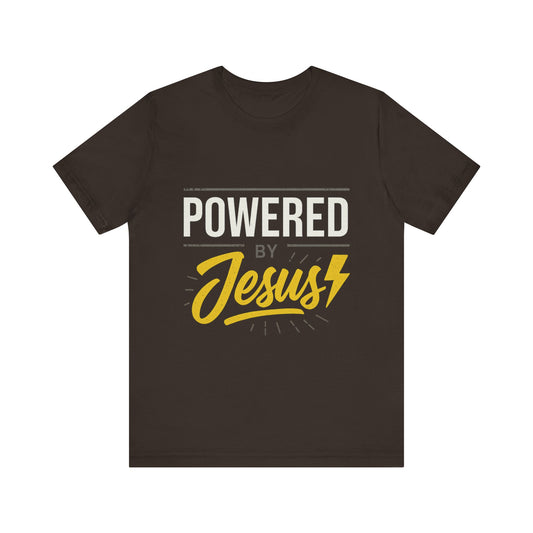 “Powered By Jesus” Religious T-Shirt – Faith-Fueled Motivation