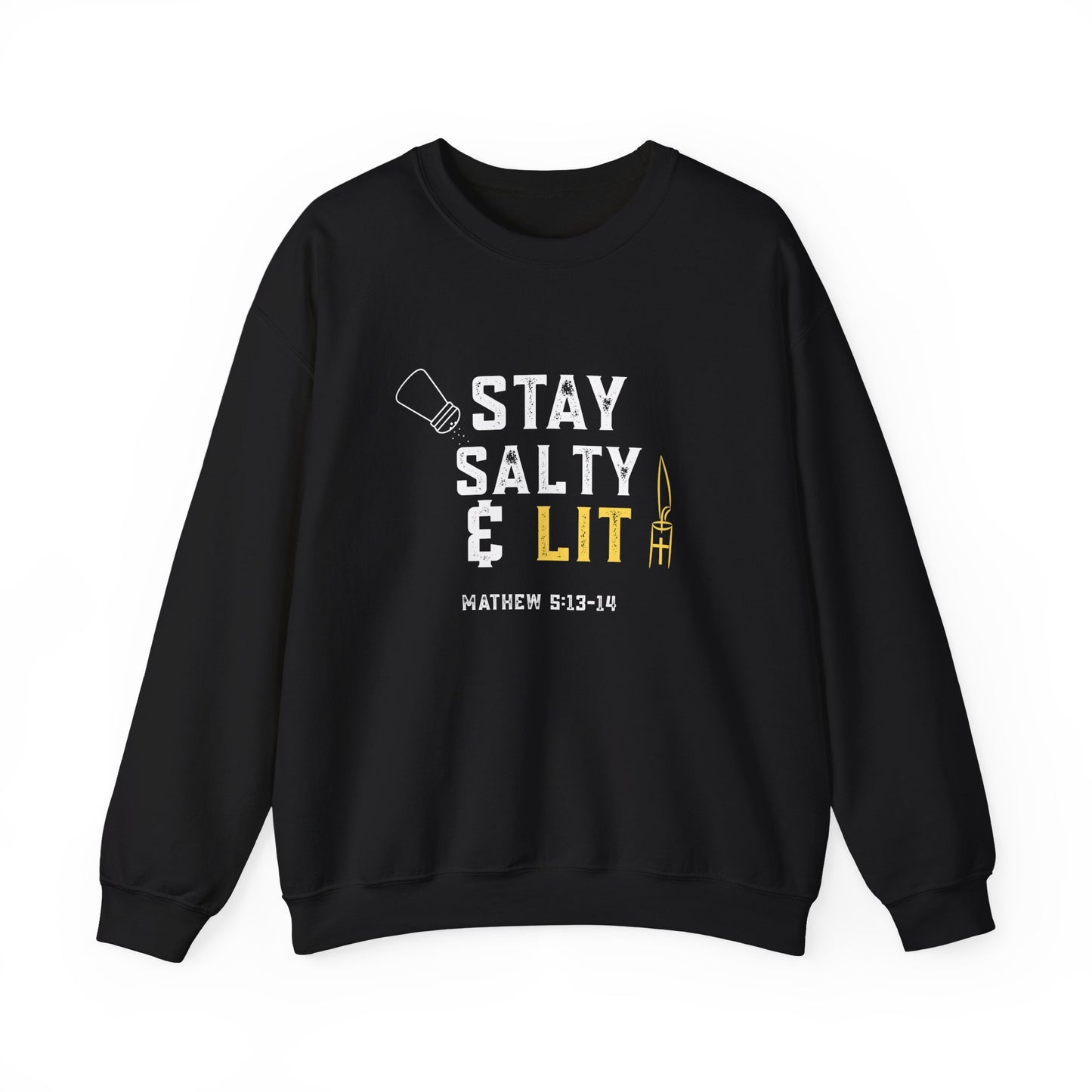 “Stay Salty & Lit” Crewneck Sweatshirt – Modern Religious Apparel