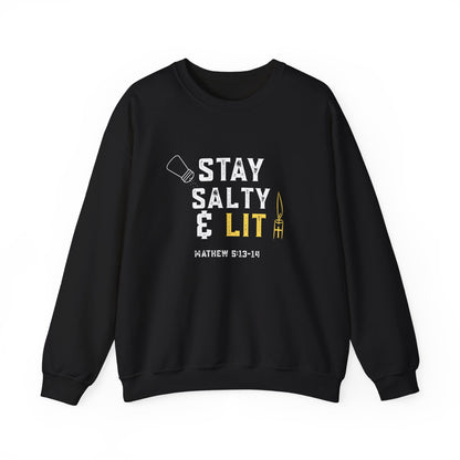 “Stay Salty & Lit” Crewneck Sweatshirt – Modern Religious Apparel