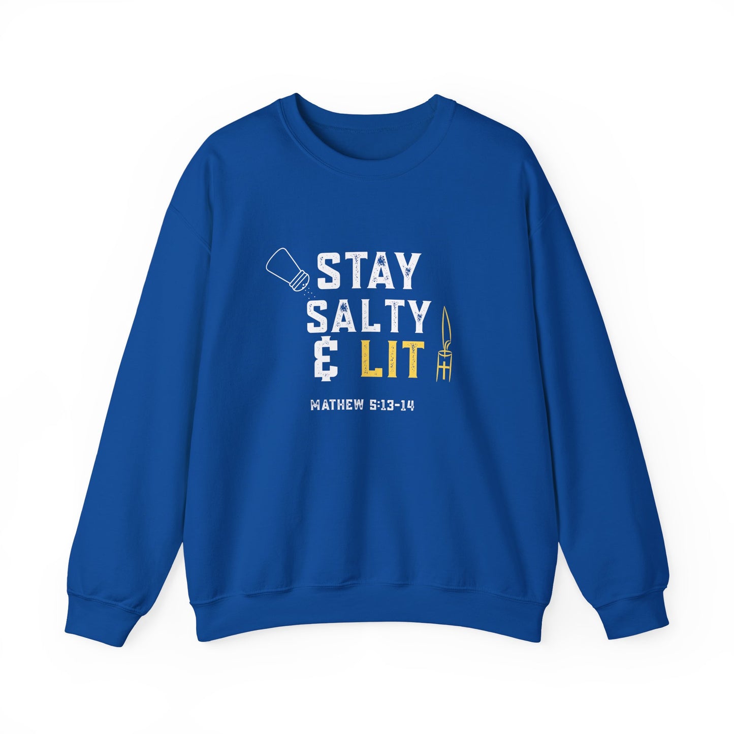 “Stay Salty & Lit” Crewneck Sweatshirt – Modern Religious Apparel
