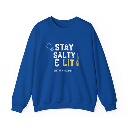 “Stay Salty & Lit” Crewneck Sweatshirt – Modern Religious Apparel