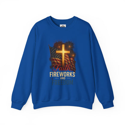"Faith, Fireworks, and Freedom". Christian Sweatshirt