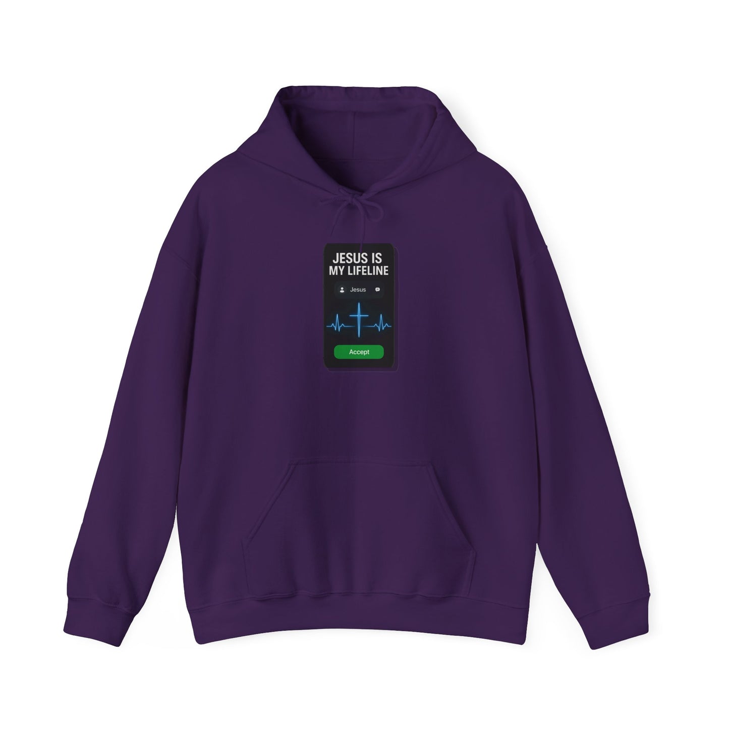 “Jesus Is My Lifeline” Crewneck Religious Hoodie – Cozy Comfort with a Powerful Message