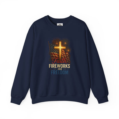 "Faith, Fireworks, and Freedom" - Christian Sweatshirt