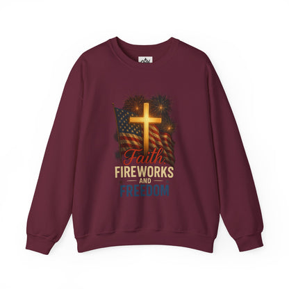 "Faith, Fireworks, and Freedom". Christian Sweatshirt