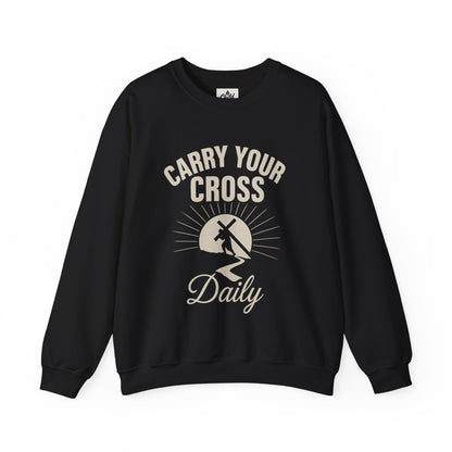 "Carry Your Cross Daily" . Christian Sweatshirt