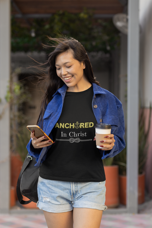 “Anchored in Christ” Faith-Based Graphic Tee – Unisex Religious T-Shirt