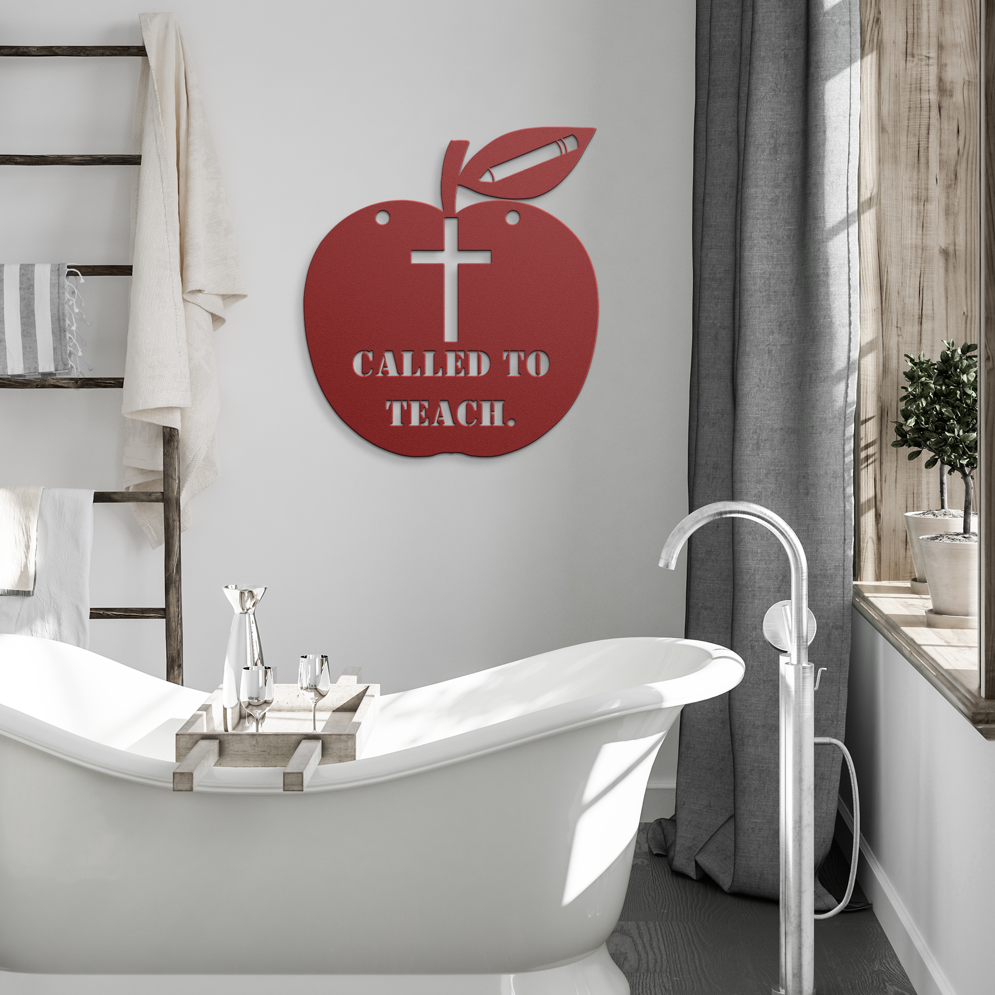Christian_Teacher_Gift__Called_to_Teach_Red_Modern_Bathroom_Mockup.png