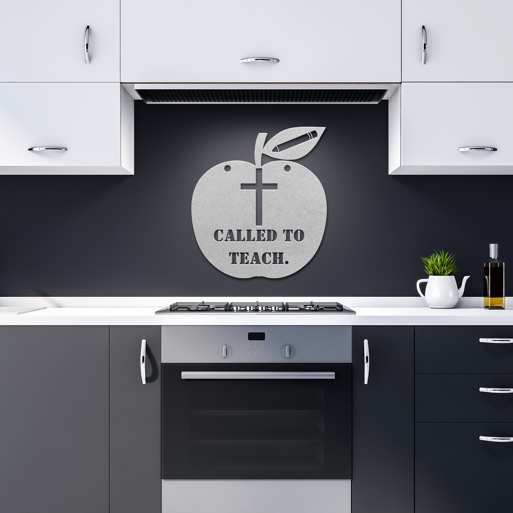 Christian_Teacher_Gift__Called_to_Teach_Silver_Dark_Kitchen_Mockup.png