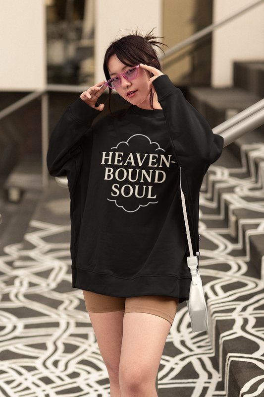 “Heaven-Bound Soul” Crewneck Religious Sweatshirt – Cozy Faith Apparel