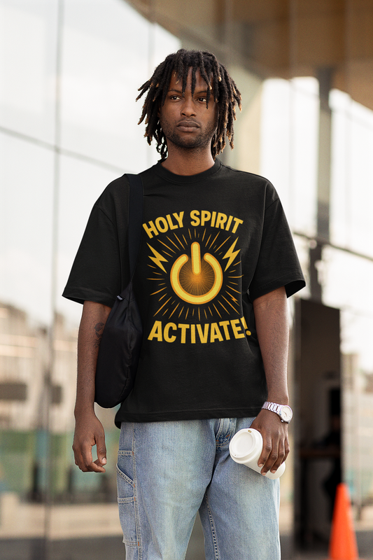 "Holy Spirit Activate" . Unisex Jersey Short Sleeve Tee - Casual Christian Graphic Shirt for Positive Vibes