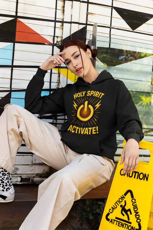 "Holy Spirit Activate" Hoodie - Unisex Heavy Blend Christian Sweatshirt for Relaxation & Faith