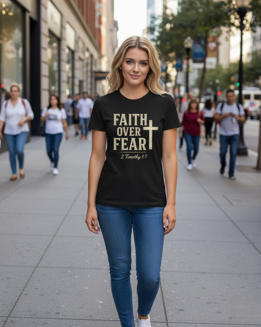 “Faith Over Fear” Religious T-Shirt – Bold Statement of Trust in God