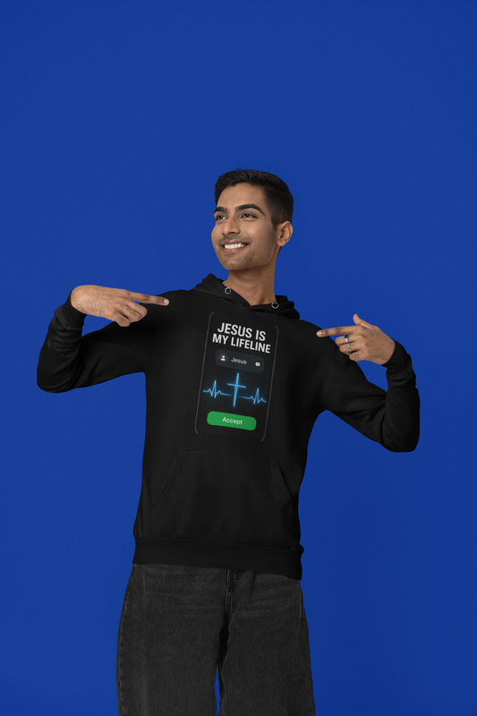 “Jesus Is My Lifeline” Religious Hoodie – Unisex Pullover for Daily Encouragement