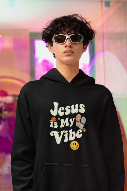 “Jesus Is My Vibe” Religious Hoodie – Unisex Pullover for Bold Faith Expression