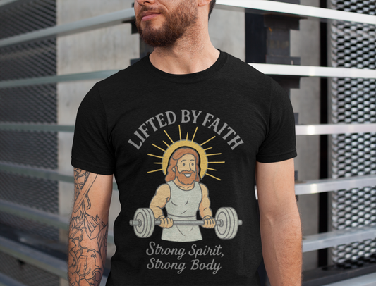 “Lifted by Faith” Religious T-Shirt – Strength & Spiritual Motivation