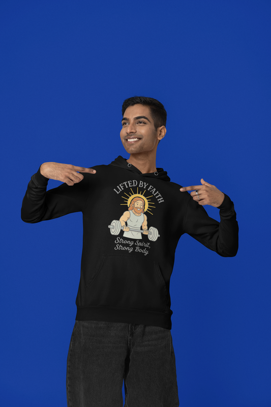 “Lifted by Faith” Religious Hoodie – Unisex Pullover for Strength