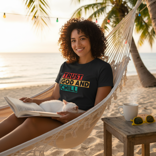 “Trust God and Chill” Religious T-Shirt – Laid-Back Faith with Style
