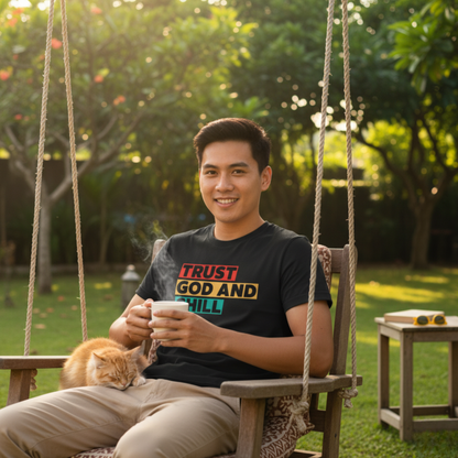 “Trust God and Chill” Religious T-Shirt – Laid-Back Faith with Style