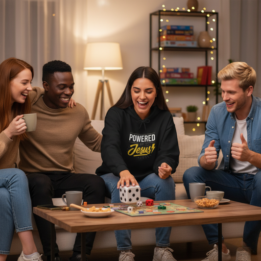 “Powered By Jesus” Religious Hoodie – Unisex Pullover for Strength Through Christ