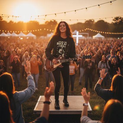 "I'm on the Rock and I Roll" - Christian Sweatshirt - Unisex