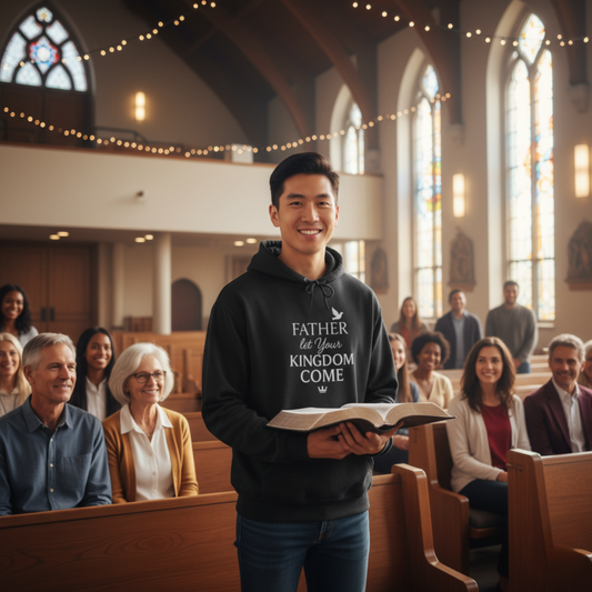 "Father, Let Your KIngdom, Come" Hoodie - Unisex Heavy Blend Christian Hoodie for Relaxation & Faith