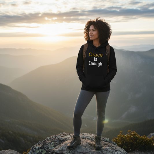 “Grace is Enough” Religious Hoodie – Unisex Pullover for Everyday Encouragement