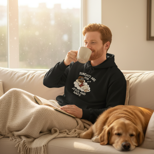 “Sundays Are for Jesus and Naps” Religious Hoodie – Unisex Pullover for Faith & Relaxation