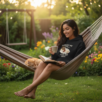 “Sundays Are for Jesus and Naps” Religious Hoodie – Unisex Pullover for Faith & Relaxation