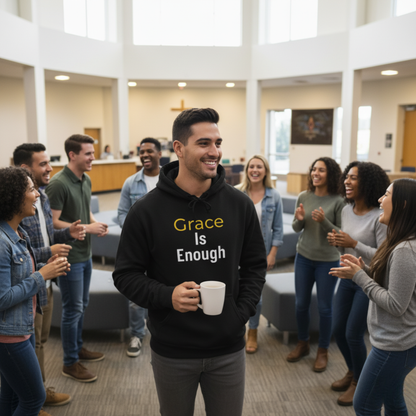 “Grace is Enough” Religious Hoodie – Unisex Pullover for Everyday Encouragement