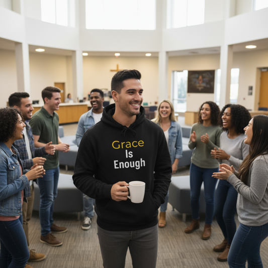 “Grace is Enough” Religious Hoodie – Unisex Pullover for Everyday Encouragement