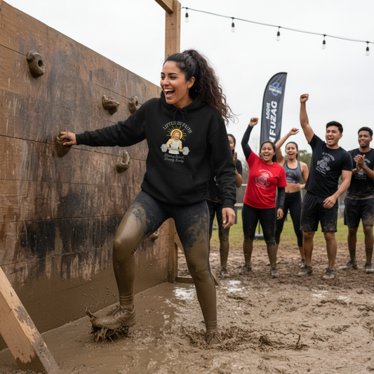 “Lifted by Faith” Religious Hoodie – Unisex Pullover for Strength
