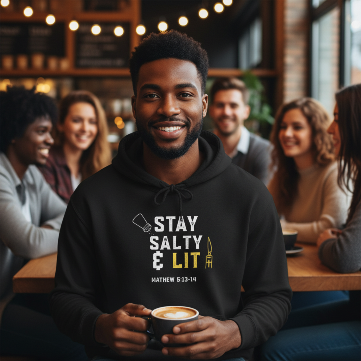 “Stay Salty & Lit” Religious Hoodie – Unisex Pullover for Fire-Filled Faith