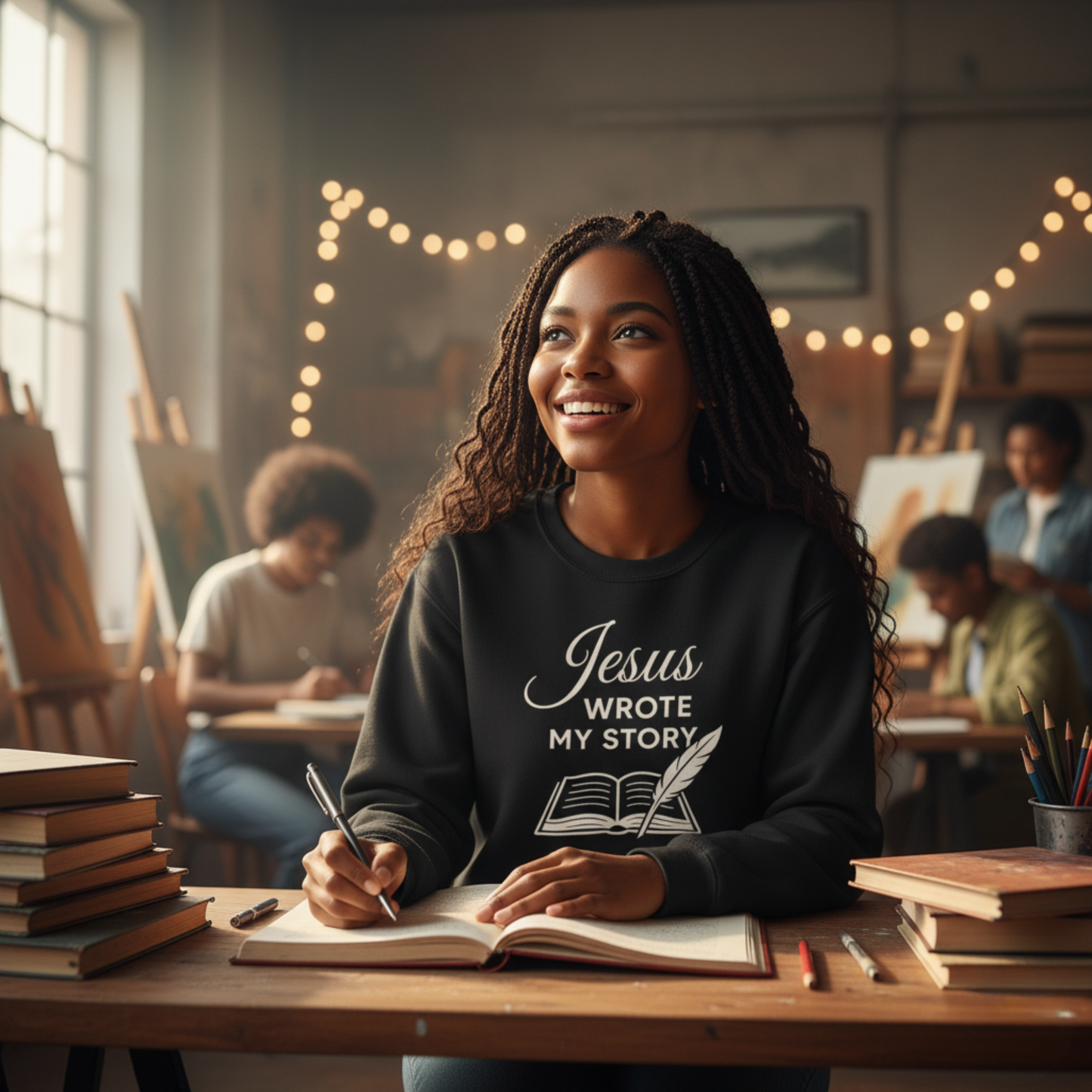 “Jesus Wrote My Story” Crewneck Sweatshirt – Cozy and Meaningful Religious Apparel