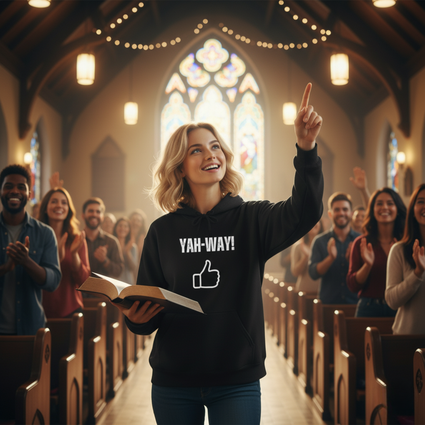 “Yah-Way!” Religious Hoodie – Unisex Pullover for Pun-Loving Believers