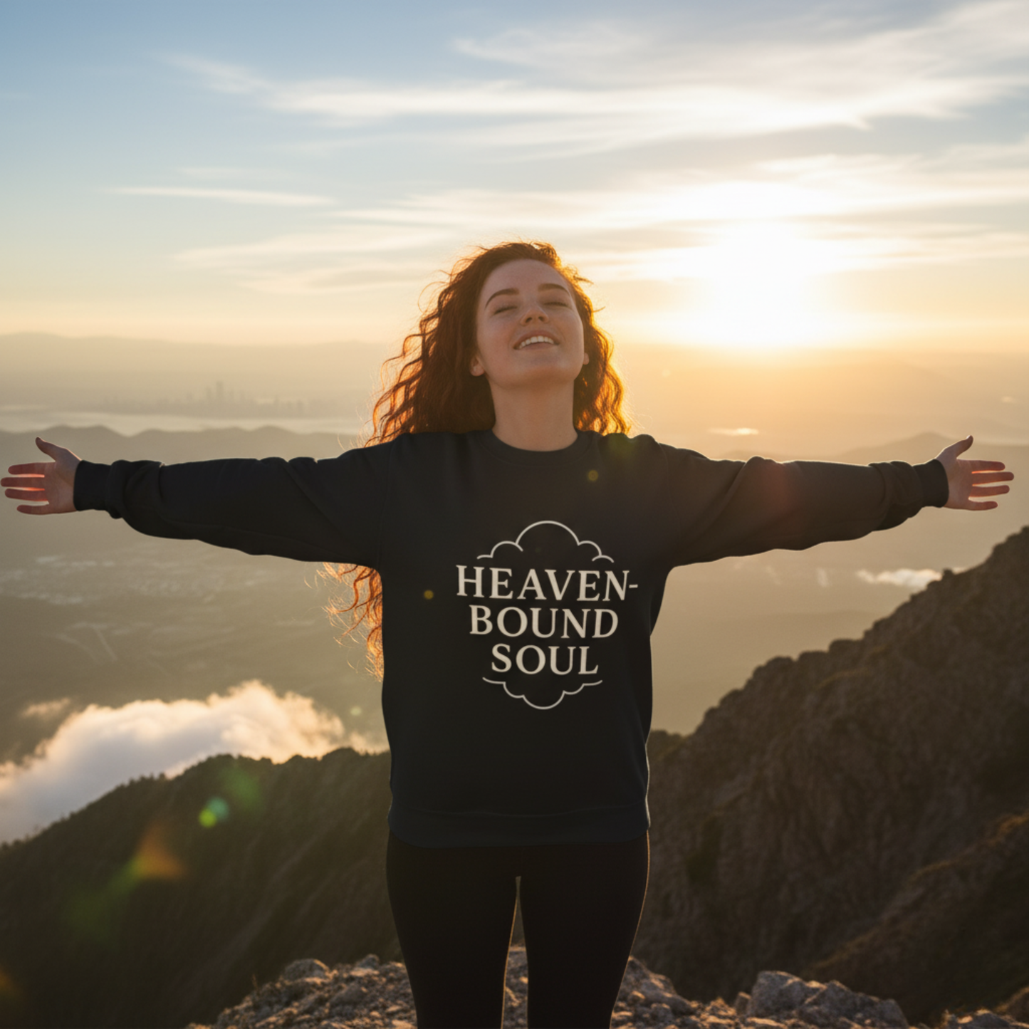 “Heaven-Bound Soul” Crewneck Religious Sweatshirt – Cozy Faith Apparel