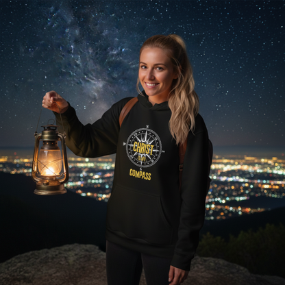 “Christ is My Compass” Unisex Religious Hoodie – Bold Faith Pullover for Everyday Inspiration
