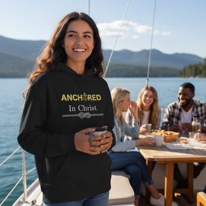 “Anchored in Christ” Christian Hoodie – Unisex Pullover for Bold Faith and Daily Comfort
