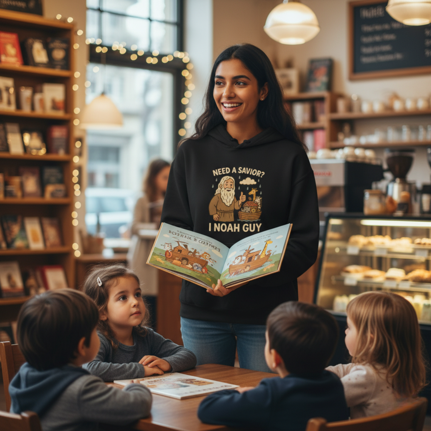 "Need a Savior? I Noah Guy." Hoodie - Unisex Heavy Blend Christian Hoodie for Relaxation & Faith