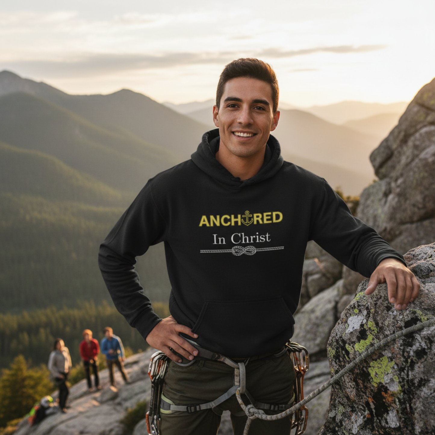 “Anchored in Christ” Christian Hoodie – Unisex Pullover for Bold Faith and Daily Comfort