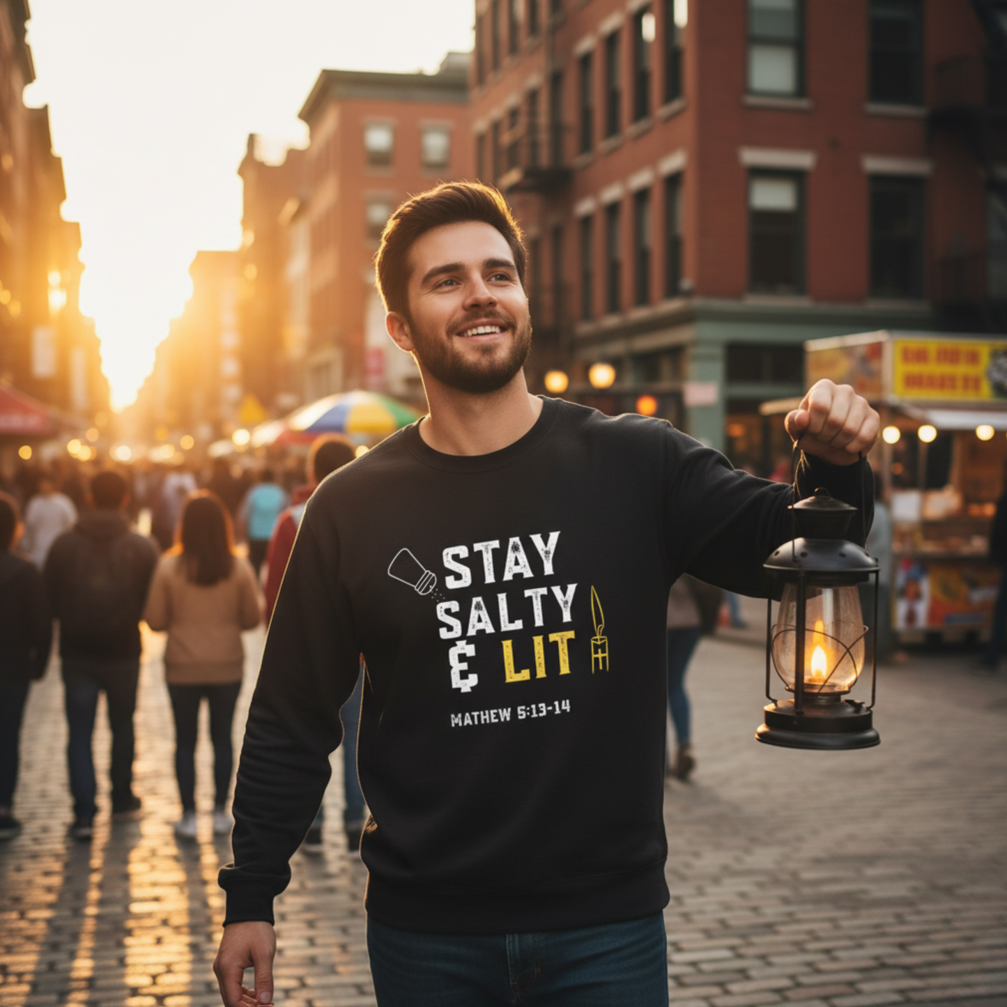 “Stay Salty & Lit” Crewneck Sweatshirt – Modern Religious Apparel