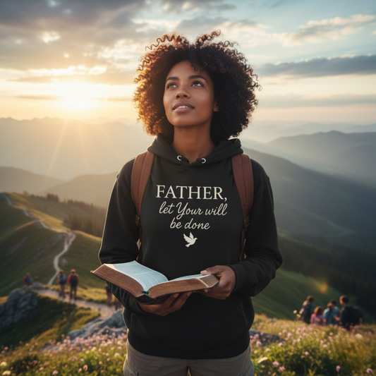 "Father Let Your Will Be Done" Hoodie - Unisex Heavy Blend Christian Hoodie for Relaxation & Faith