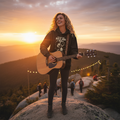 "I'm on the Rock and I Roll" Hoodie - Unisex Heavy Blend Christian Hoodie for Relaxation & Faith