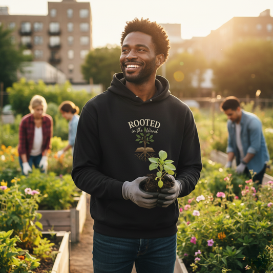 “Rooted In The Word” Religious Hoodie – Unisex Pullover for Bible Believers