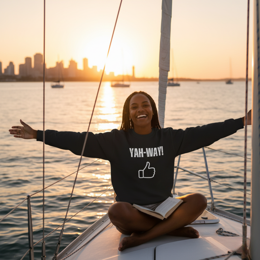“Yah-Way!” Crewneck Sweatshirt – Religious Wordplay With Attitude