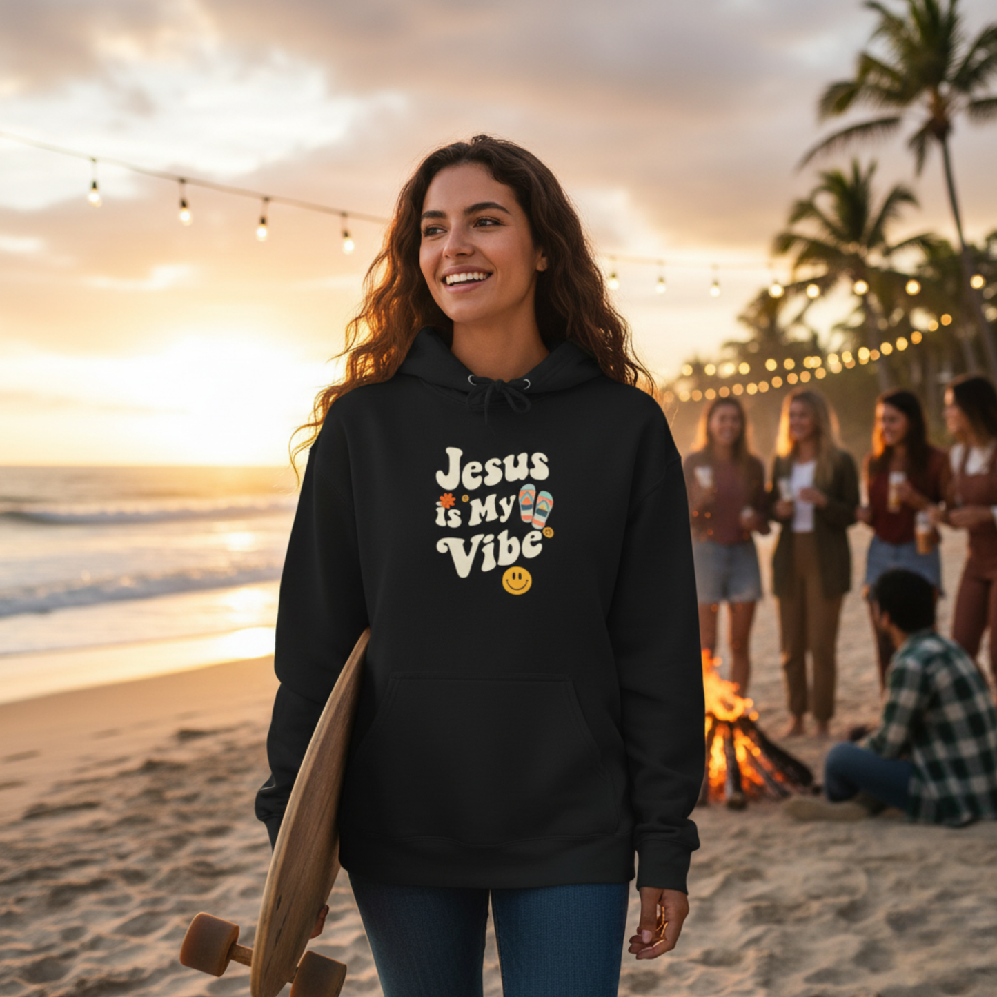 “Jesus Is My Vibe” Religious Hoodie – Unisex Pullover for Bold Faith Expression