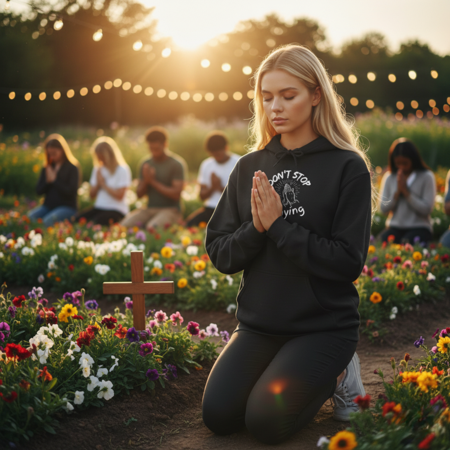“Don’t Stop Praying” Religious Hoodie – Unisex Pullover to Encourage Daily Faith