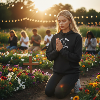 “Don’t Stop Praying” Religious Hoodie – Unisex Pullover to Encourage Daily Faith